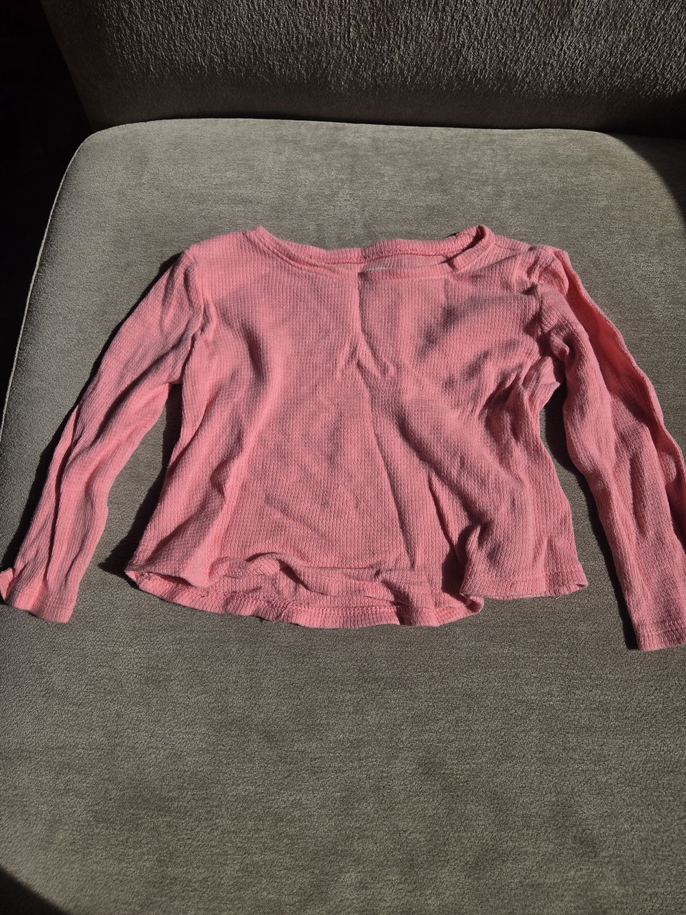 Girls' Long Sleeve Ribbed Tee - Pink